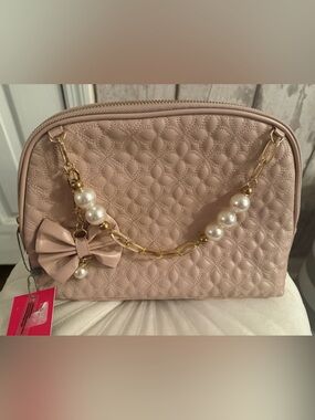 Vince Camuto Quilted Pearl-Accent Crossbody Bag - Blush